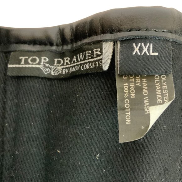 Top Drawer By Daisy Steel Boned Corset with Rivets XXL Black Brown Faux Leather - Picture 4 of 5